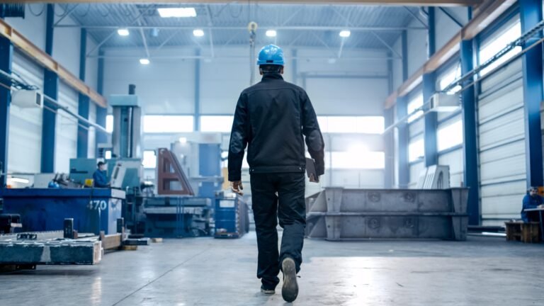 Homme portant un casque de protection contre le bruit